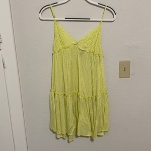 Yellow white floral sun dress